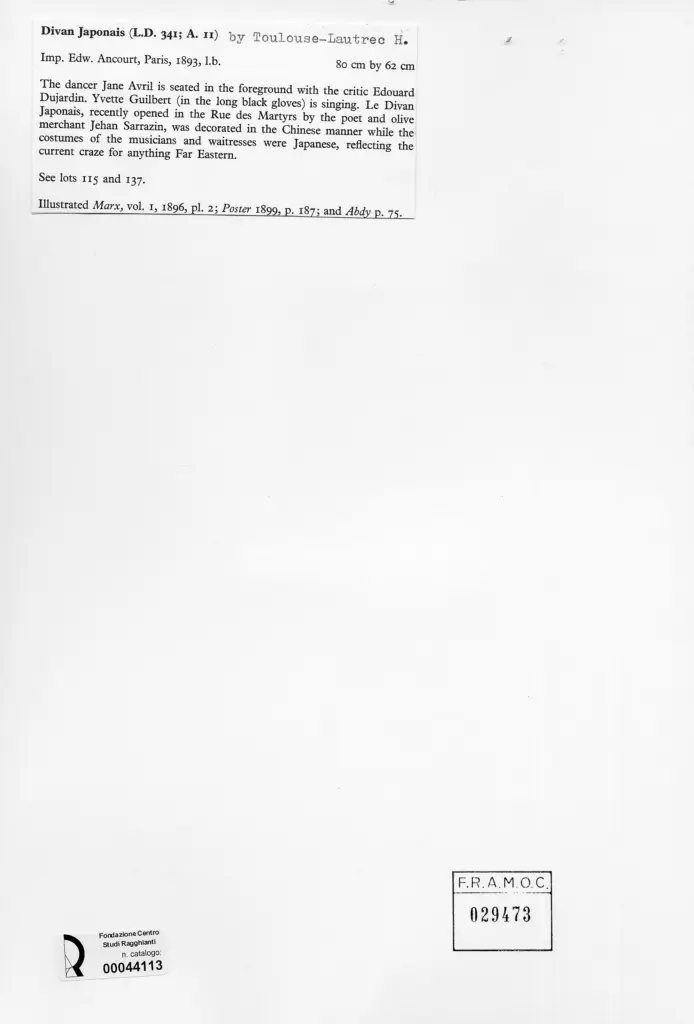 Anonimo , Toulouse-Lautrec, Henri de - sec. XIX - Divain Japonaise , retro