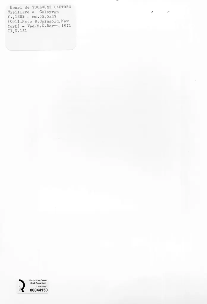 Anonimo , Toulouse-Lautrec, Henri de - sec. XIX - Vieillard &agrave; Celeyran , retro