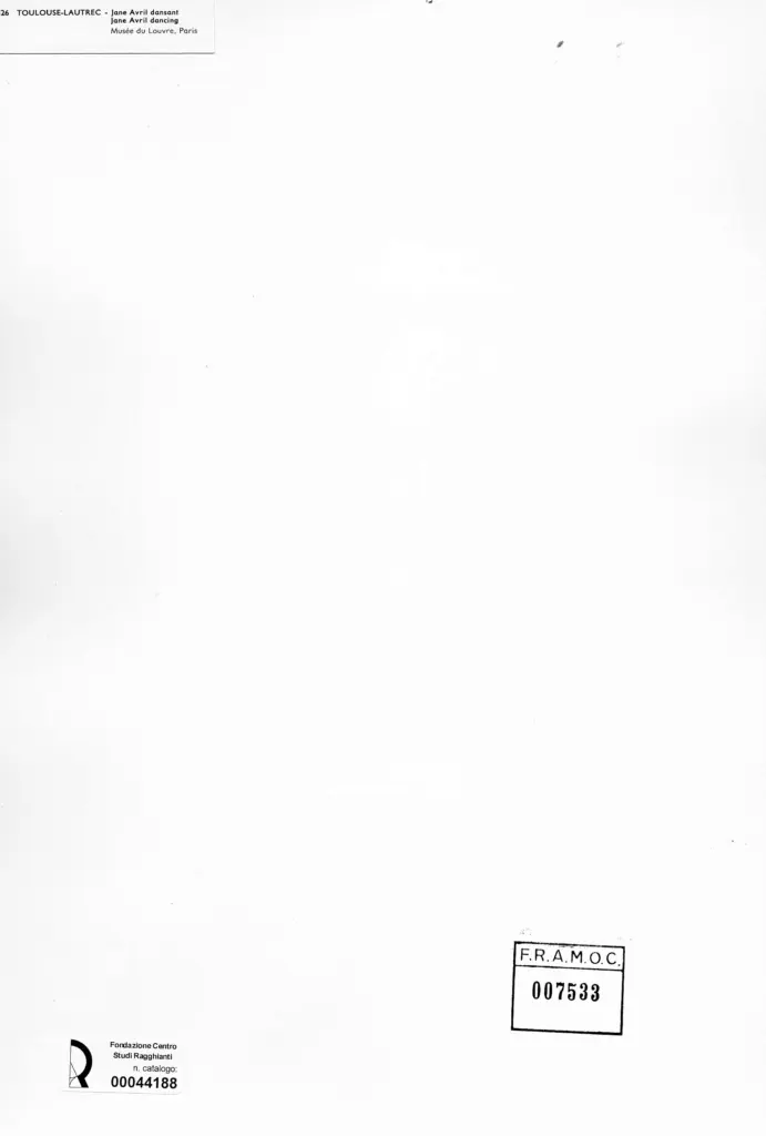 Anonimo , Toulouse-Lautrec, Henri de - sec. XIX - Jane Avril che danza , retro