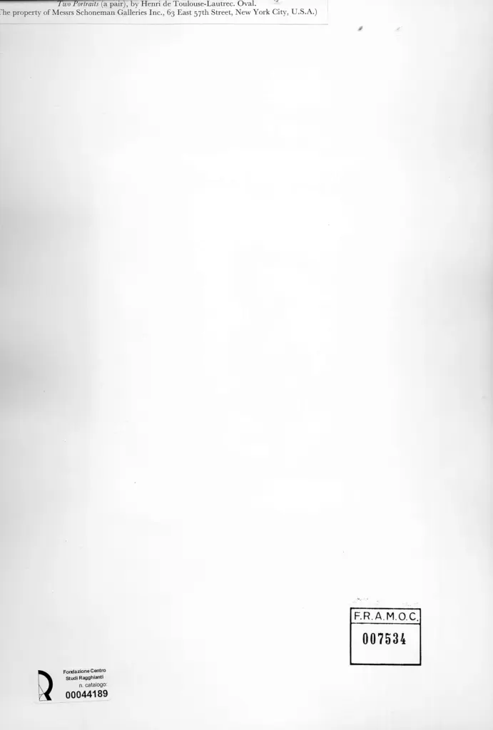 Anonimo , Toulouse-Lautrec, Henri de - sec. XIX - Due ritratti (Ovale) , retro