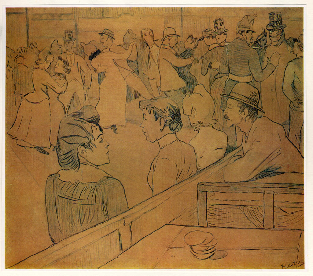 Anonimo , Toulouse-Lautrec, Henri de - sec. XIX - Al ballo del Moulin de la Galette , fronte