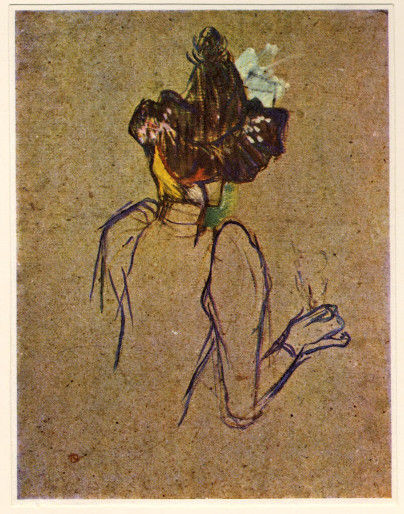 Toulouse-Lautrec, Henri de , Jane Avril da dietro