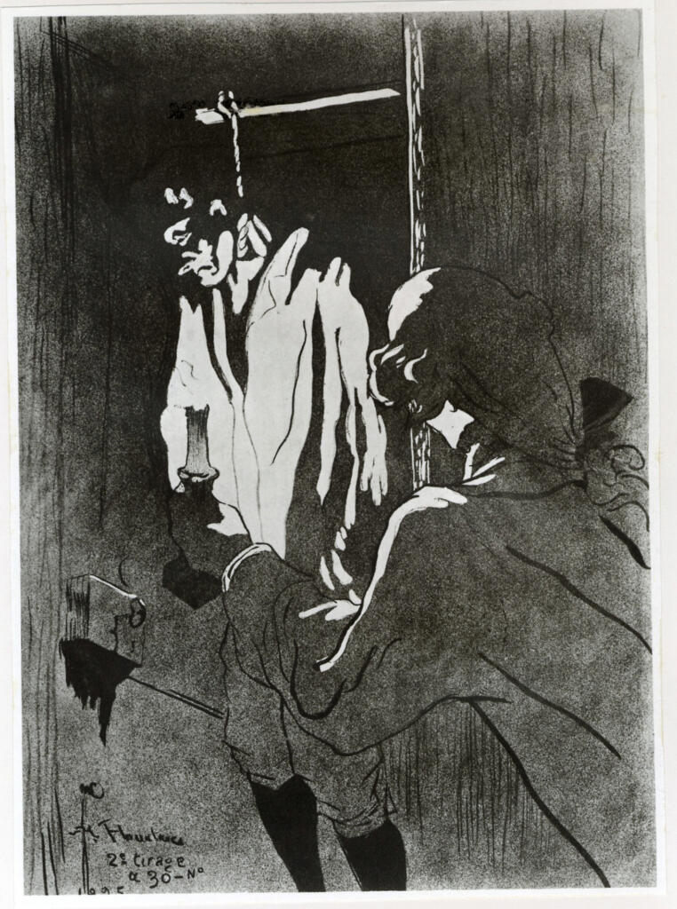 Anonimo , Toulouse-Lautrec, Henri de - sec. XIX - Uomo impiccato , fronte