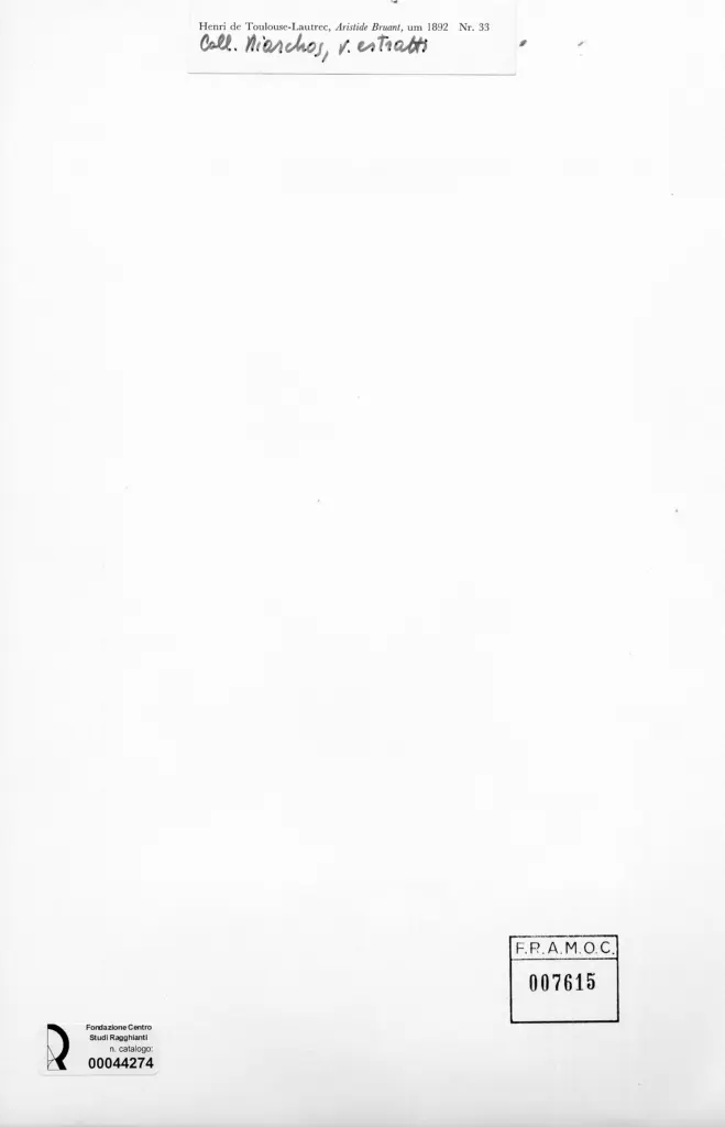 Anonimo , Toulouse-Lautrec, Henri de - sec. XIX - Aristide Bruant , retro