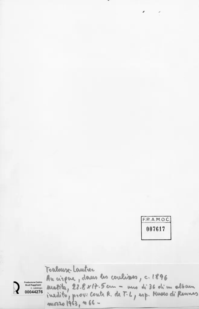 Anonimo , Toulouse-Lautrec, Henri de - sec. XIX - Au cirque, dans les coulines , retro