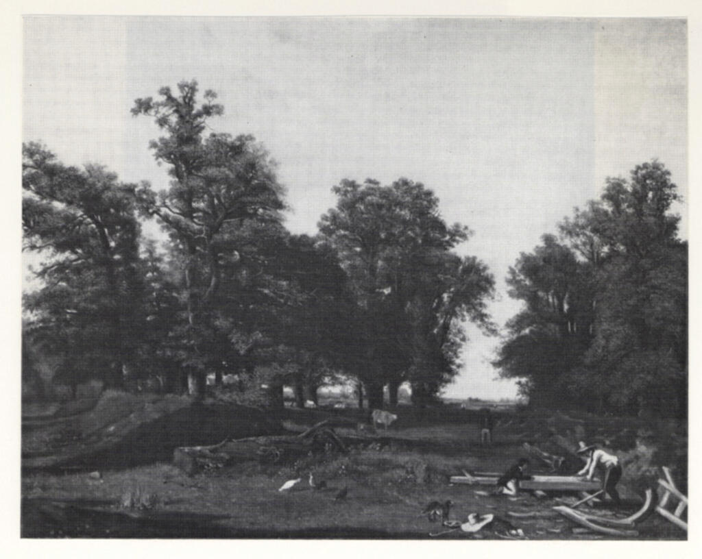 Anonimo , Troyon, Constant - sec. XIX - Wood cutters in a forest (taglialegna in un bosco) , fronte