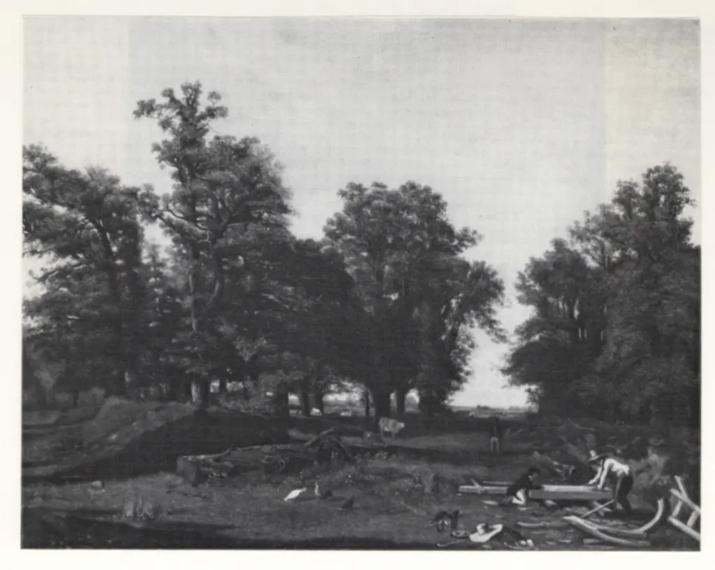 Anonimo , Troyon, Constant - sec. XIX - Wood cutters in a forest (taglialegna in un bosco)