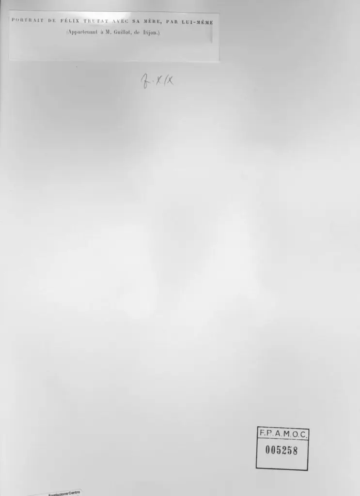 Anonimo , Trutat, F&eacute;lix - sec. XIX - Portrait de F&eacute;lix Trutat avec sa m&egrave;re, par lui-m&ecirc;me , retro