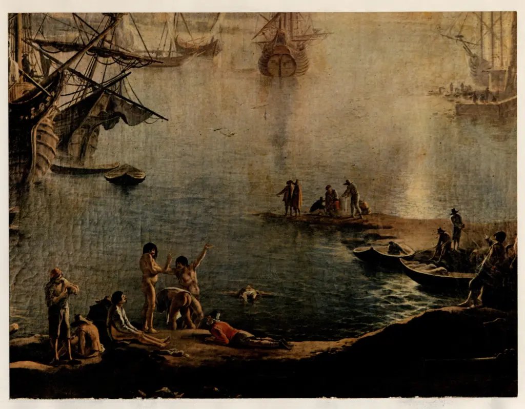 Vernet, Horace , Paesaggio marino con figure