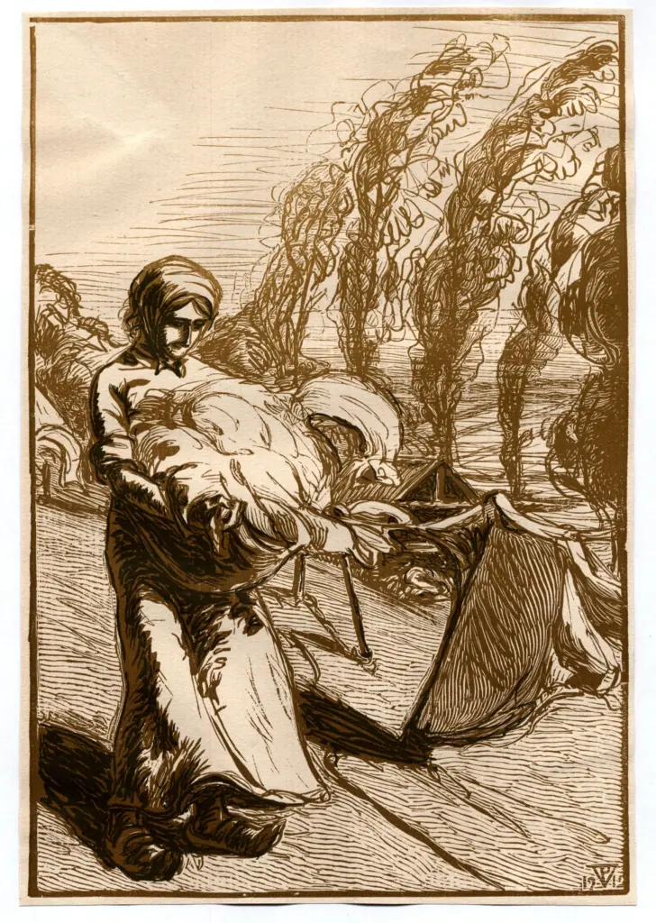 Anonimo , Vibert, Pierre Eug&egrave;ne - sec. XIX - Paesaggio con contadina , fronte