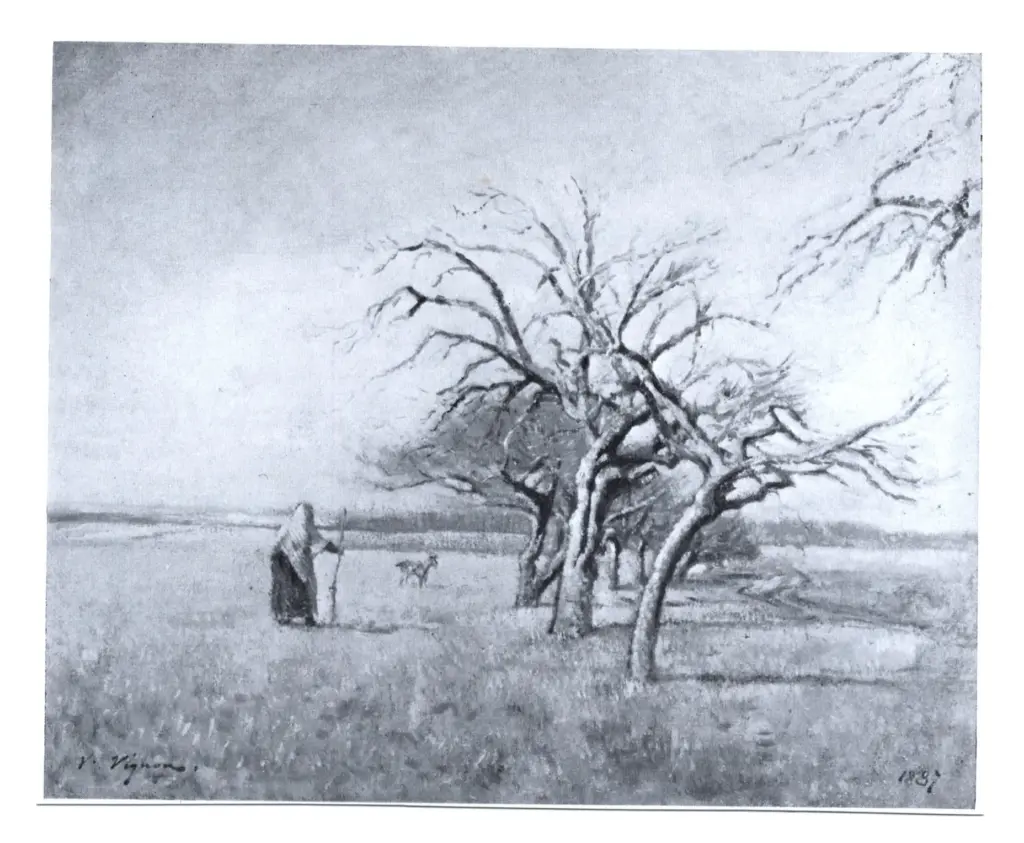 Anonimo , Vignon, Victor - sec. XIX - Paysanne dans les Champs , fronte