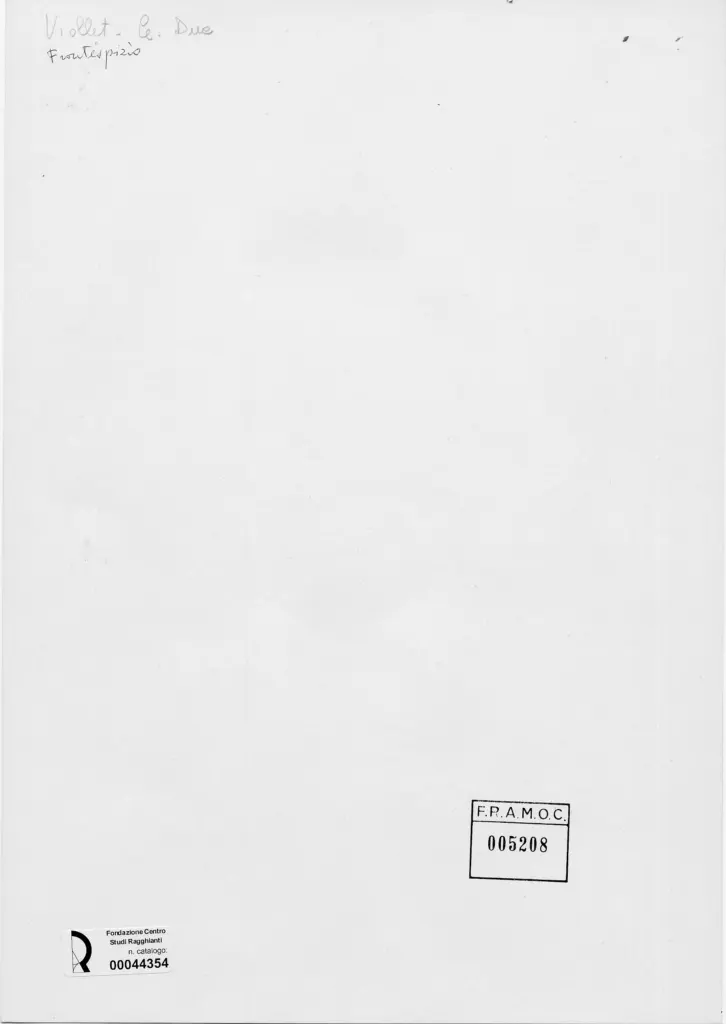 Anonimo , Viollet Le Duc, Victor - sec. XIX - Frontespizio con due amanti e amorini , retro