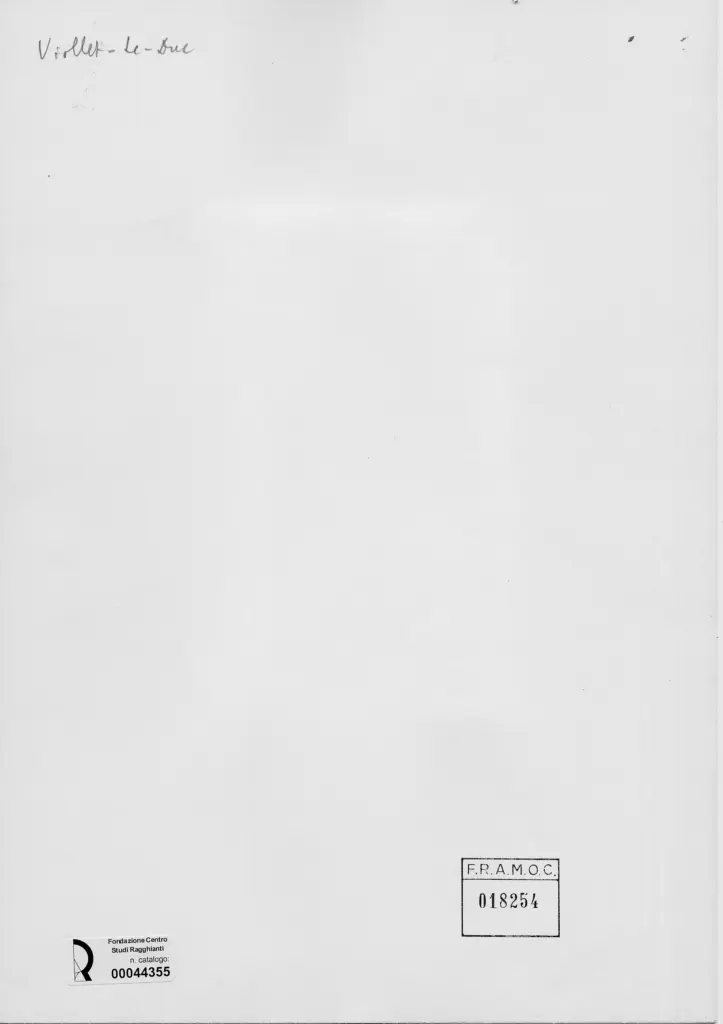 Anonimo , Viollet Le Duc, Victor - sec. XIX - Frontespizio con carro di pazzi , retro