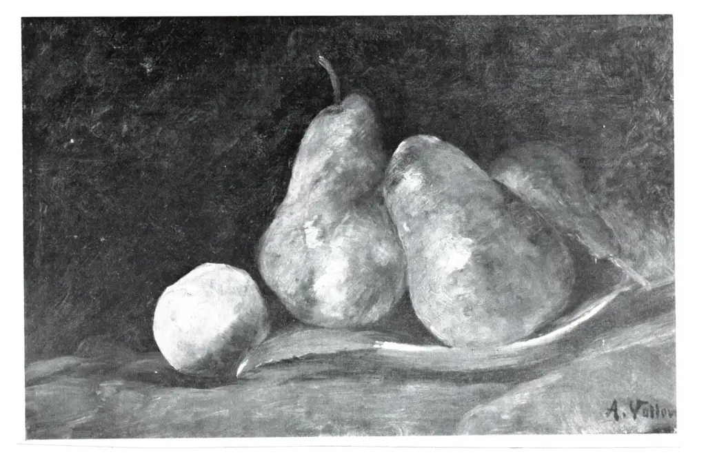 Anonimo , Vollon, Antoine - sec. XIX - Natura morta con pere , fronte