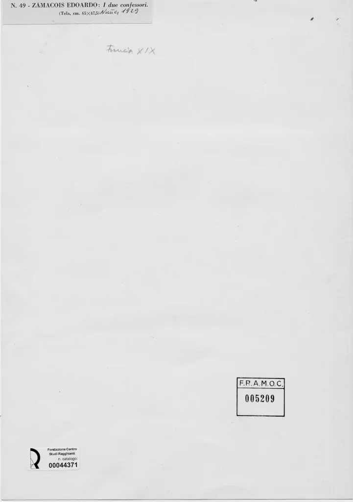 Anonimo , Zamacois, Edoardo - sec. XX - I due confessori , retro