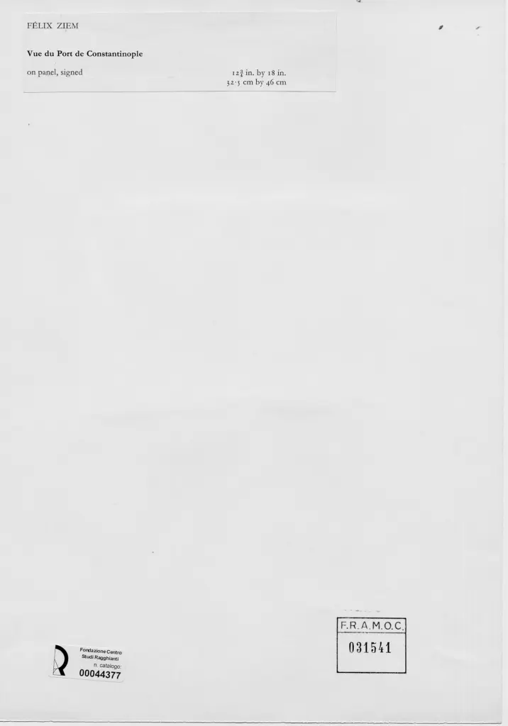 Anonimo , Ziem, Felix - sec. XIX/ XX - Veduta del porto di Costantinopoli , retro