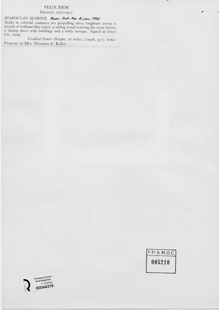 Anonimo , Ziem, Felix - sec. XIX/ XX - Veduta di marina in Marocco , retro