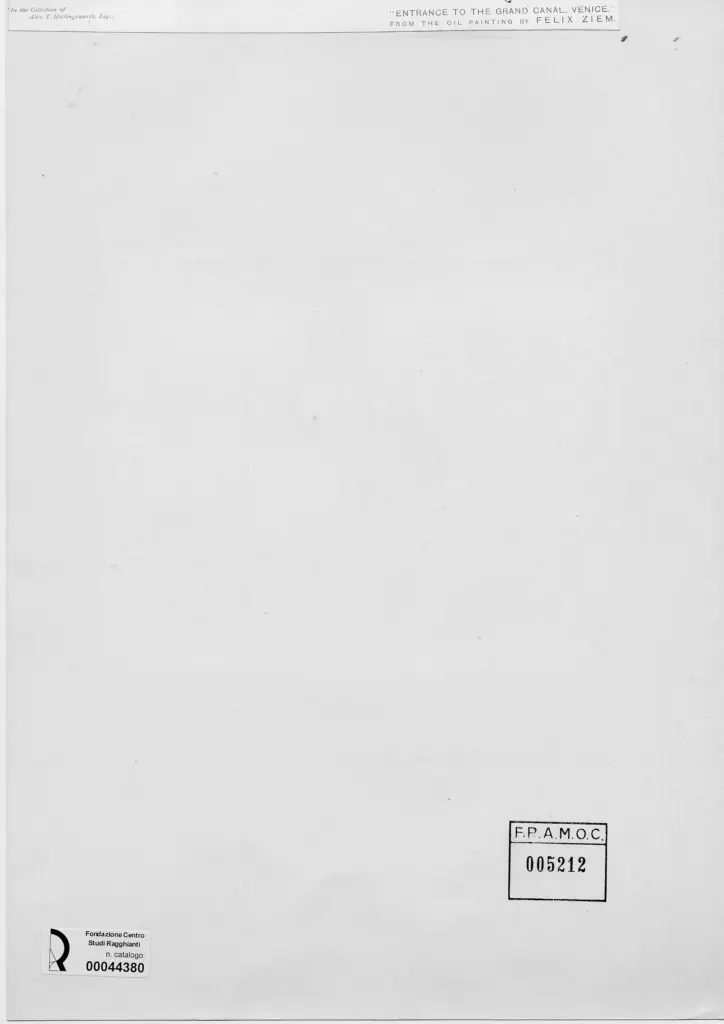 Anonimo , Ziem, Felix - sec. XIX/ XX - Entrata nel Canal Grande a Venezia , retro