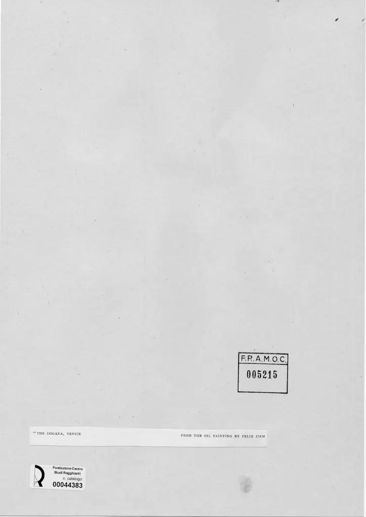 Anonimo , Ziem, Felix - XIX/ XX - La dogana a Venezia , retro