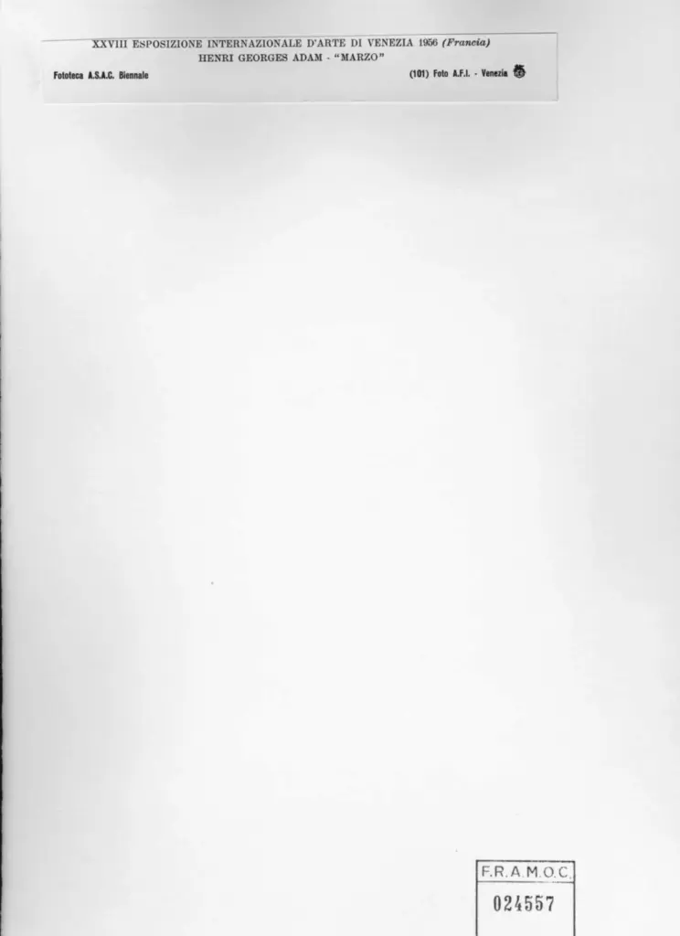 A.F.I. Agenzia Fotografica Industriale , Adam, Henri Georges - sec. XX - Marzo , retro