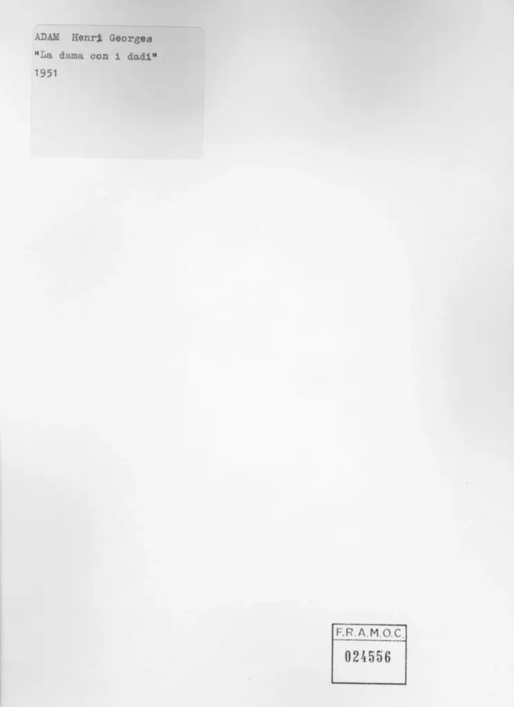 Anonimo , Adam, Henri Georges - sec. XX - La dama con i dadi , retro