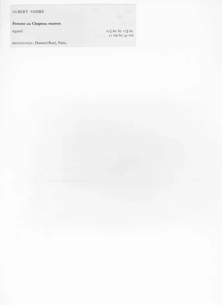 Anonimo , Andr&eacute;, Albert - sec. XX - Femma au Chapeau marron , retro