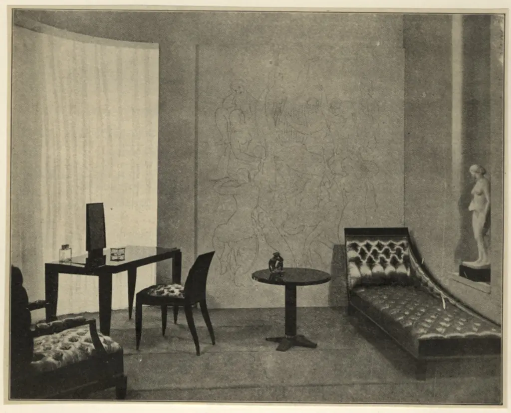 Anonimo , Arbus, Andr&eacute; - sec. XX - Composizione di mobili con quadro , fronte