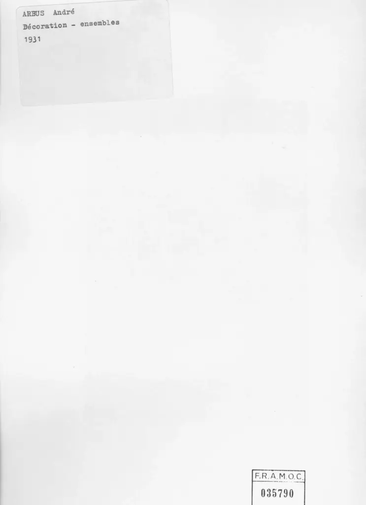 Anonimo , Arbus, Andr&eacute; - sec. XX - Composizione di mobili con quadro , retro