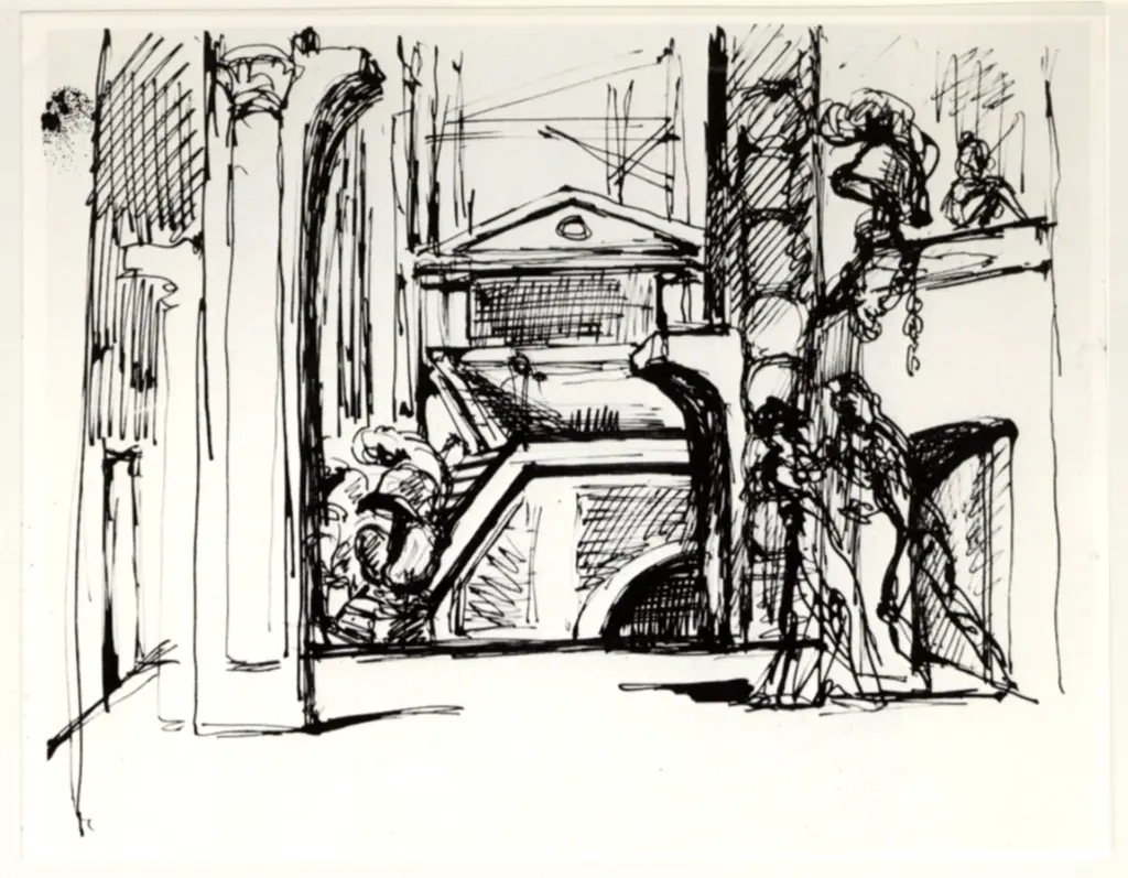 Anonimo , Klossowski de Rola, Balthasar - sec. XX - Design for the Decor of "The Cencil" , fronte