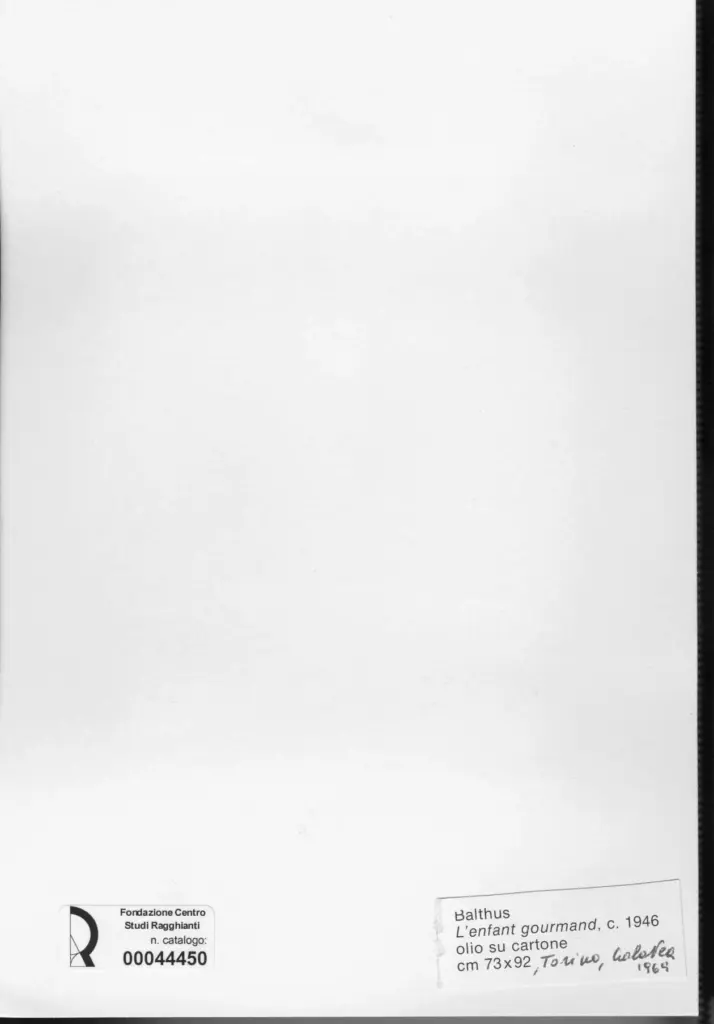Anonimo , Klossowski de la Rola, Balthasar - sec. XX - L'enfant gourmand , retro