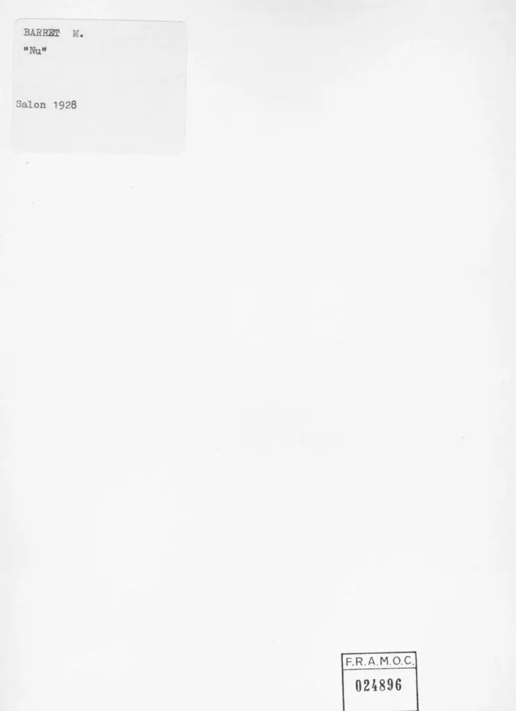 Anonimo , Barret, M. - sec. XX - Nu , retro