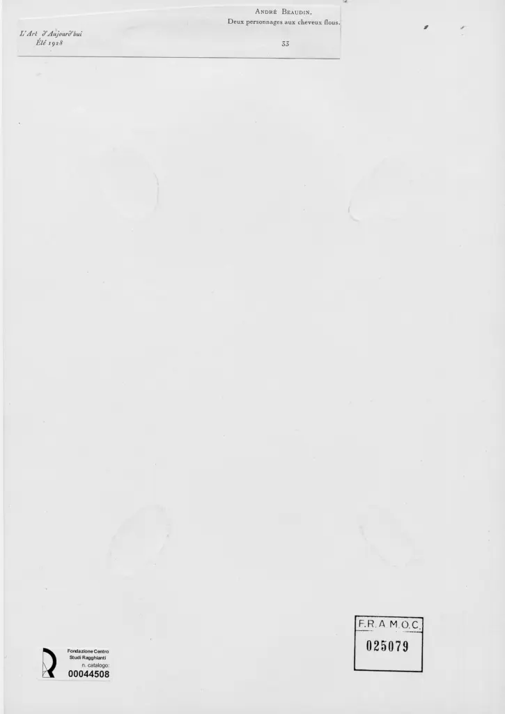 Anonimo , Beaudin, Andr&egrave; - sec. XX - Due personaggi con teste sfocate , retro