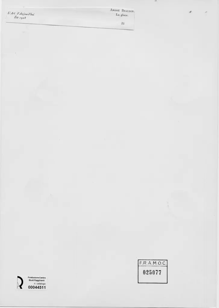 Anonimo , Beaudin, Andr&egrave; - sec. XX - Il ghiaccio , retro