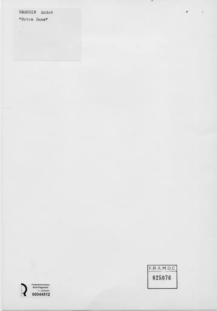 Anonimo , Beaudin, Andrè - sec. XX - Notre Dame , retro