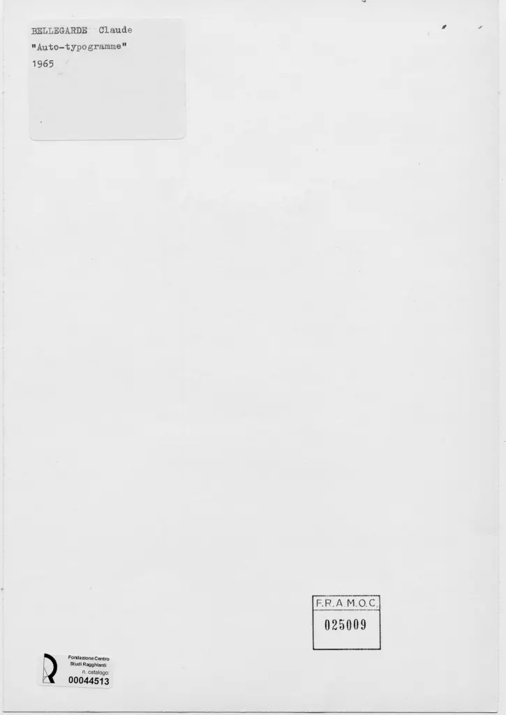 Anonimo , Bellegarde, Claude - sec. XX - Auto-typogramme , retro