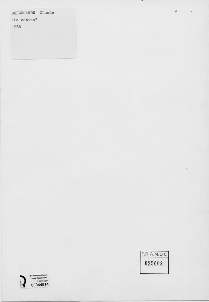 Anonimo , Bellegarde, Claude - sec. XX - La cabina , retro