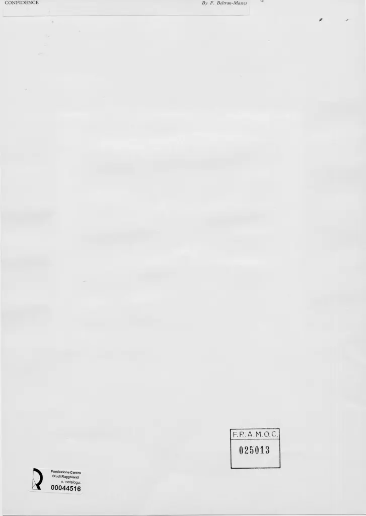 Anonimo , Beltran - Masses, Federico - sec. XIX/ XX - Confidenza , retro