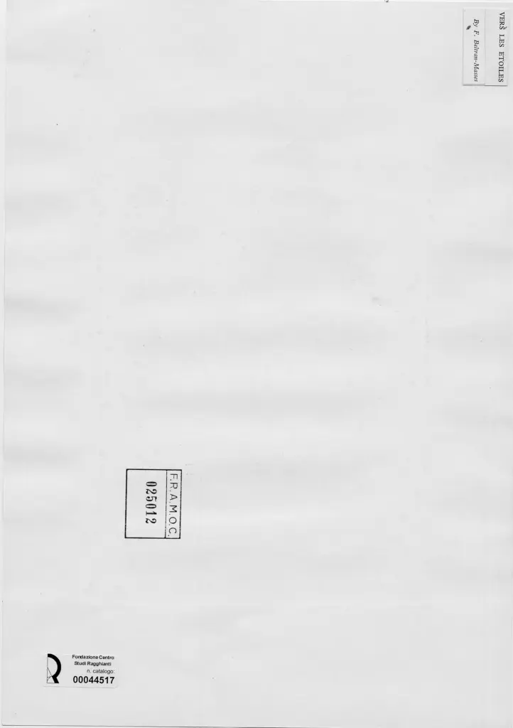 Anonimo , Beltran - Masses, Federico - sec. XIX/ XX - Verso le stelle , retro