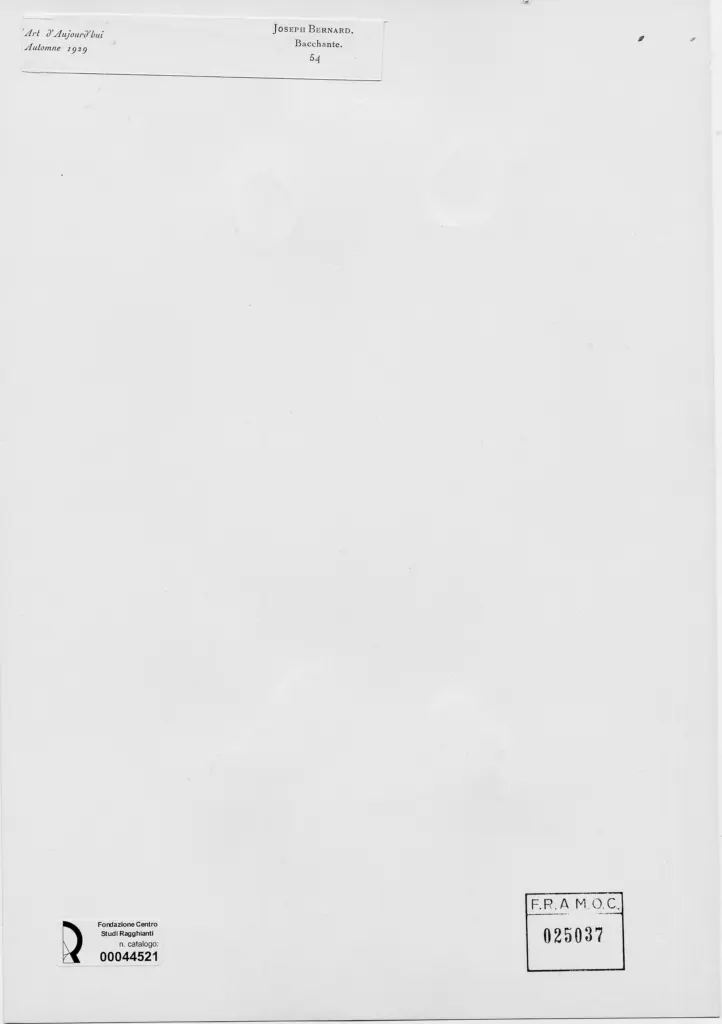 Anonimo , Bernard, Joseph - sec. XIX/ XX - Baccante , retro