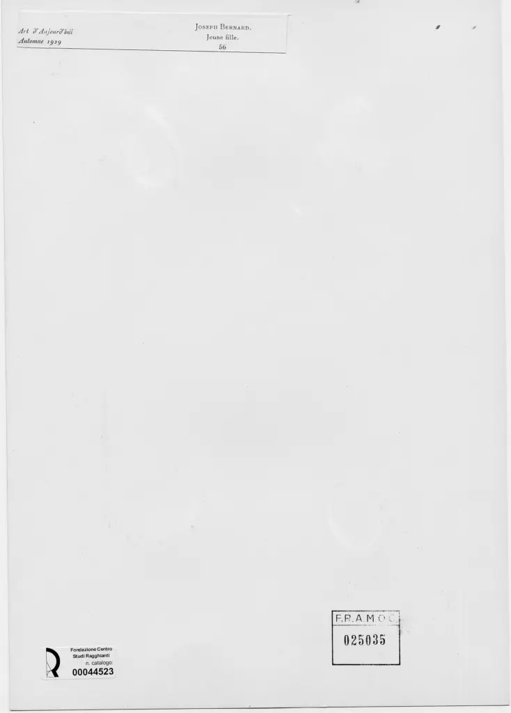 Anonimo , Bernard, Joseph - sec. XIX/ XX - Busto di giovane donna , retro