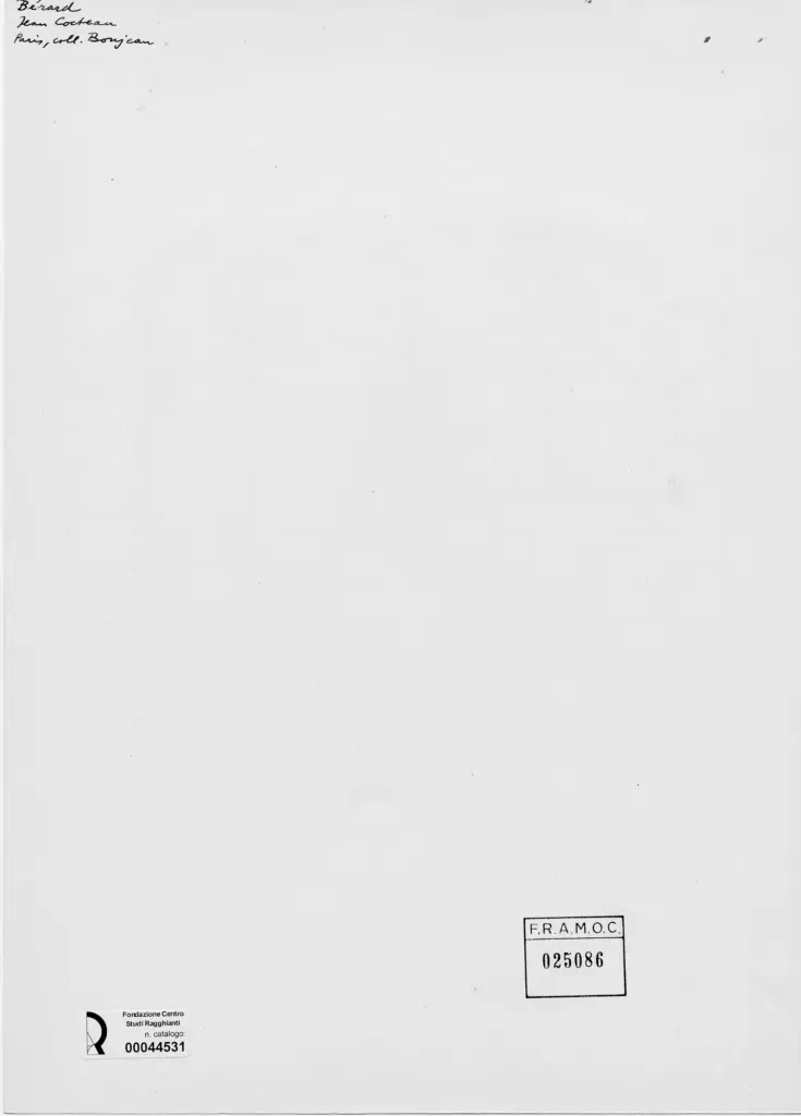 Anonimo , Bèrard, Christian - sec. XX - Ritratto di Jean Cocteau , retro