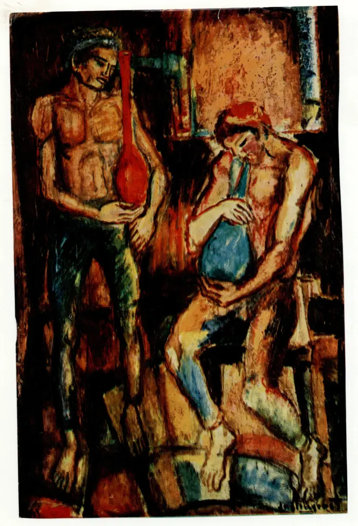 Anonimo , Bergerot, Louis - sec. XX - I soffiatori di vetro , fronte