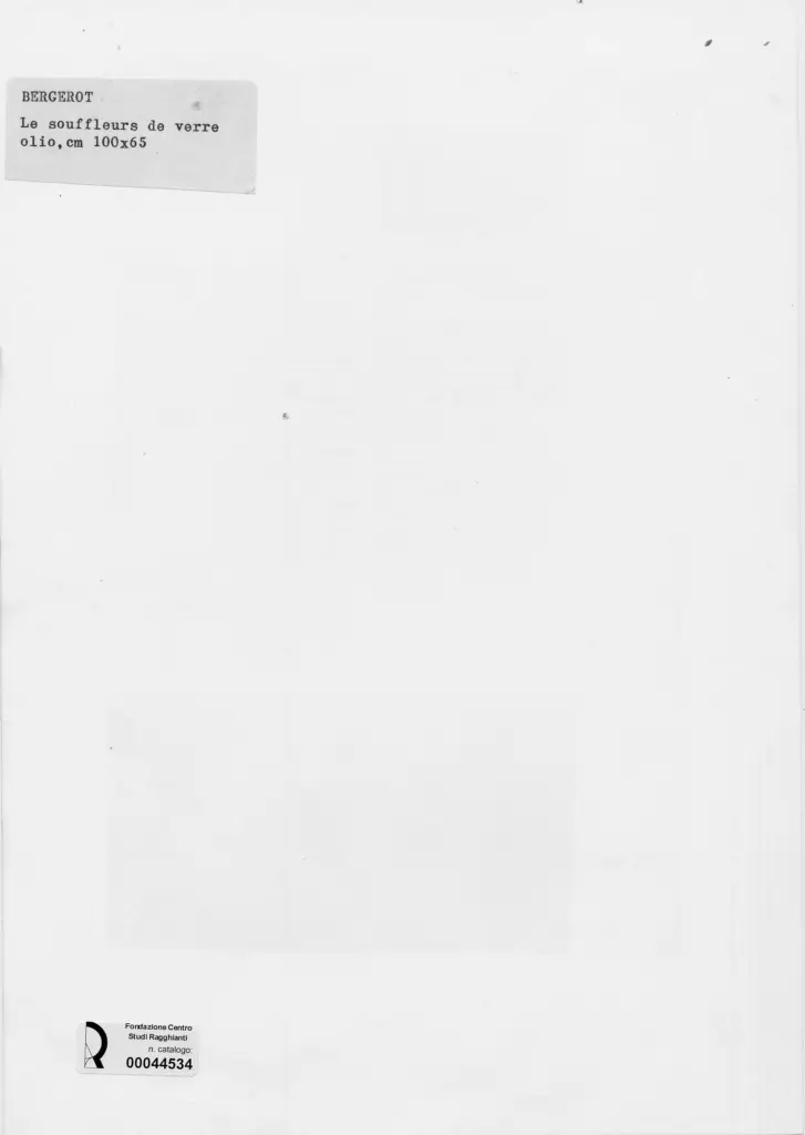 Anonimo , Bergerot, Louis - sec. XX - I soffiatori di vetro , retro