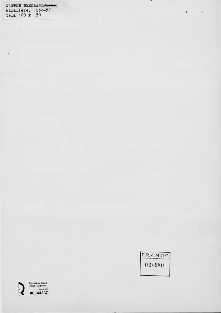 Anonimo , Bertrand, Gaston - sec. XX - Parallelo , retro
