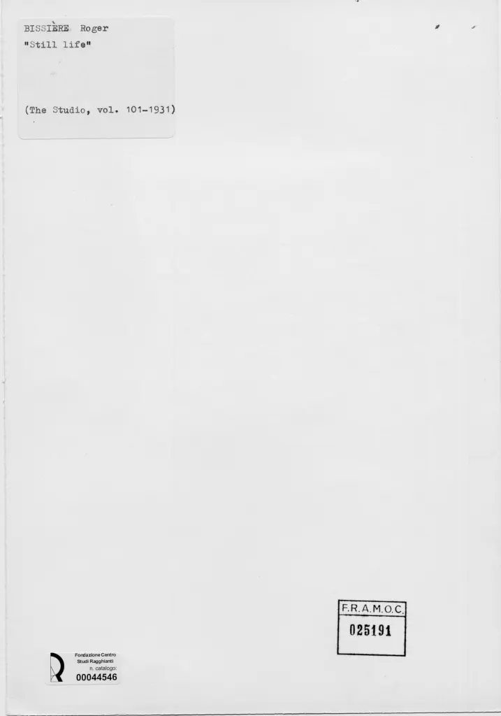 Anonimo , Bissi&egrave;re, Roger - sec. XIX/ XX - Still life , retro