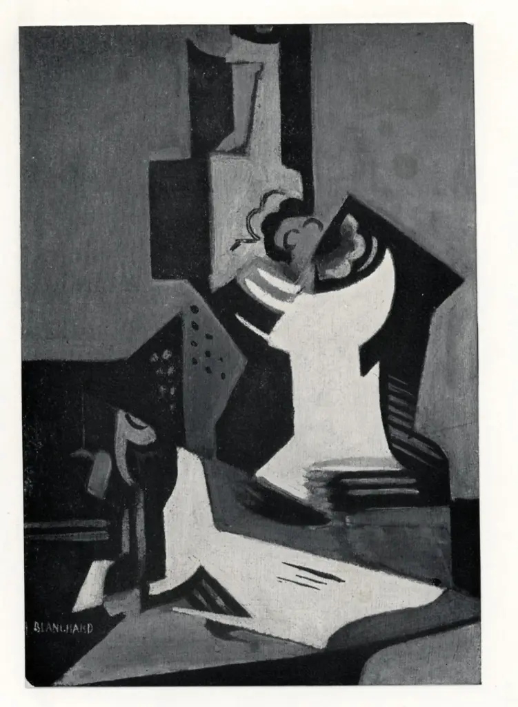 Anonimo , Blanchard, Marie - sec. XX - Natura morta con mazzo di fiori