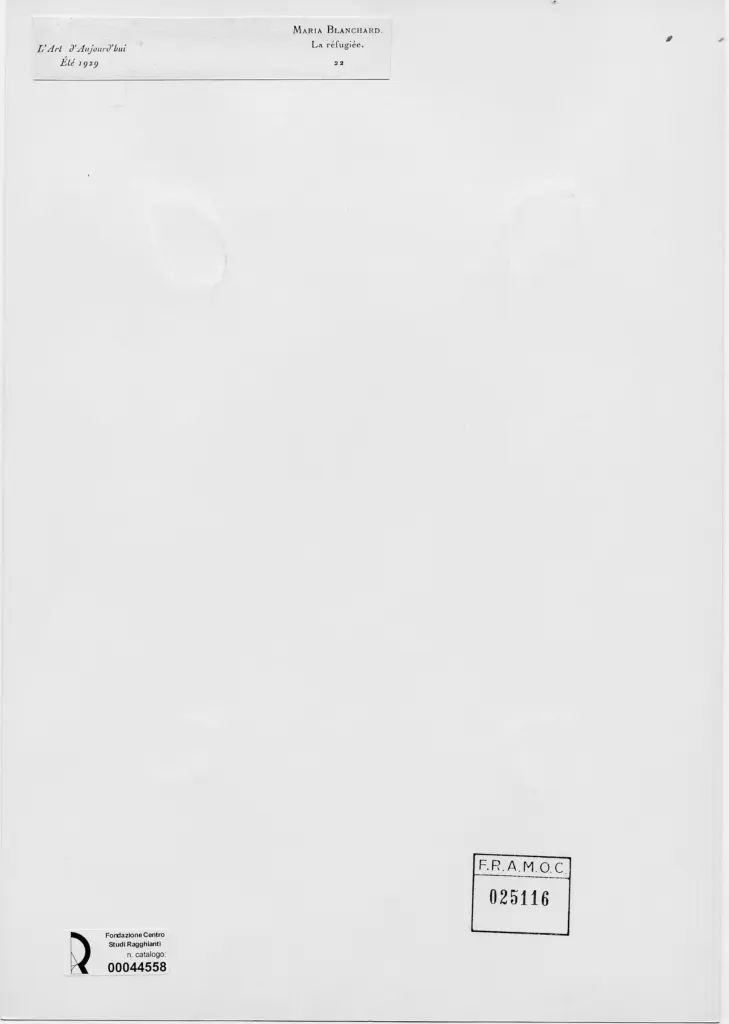 Anonimo , Blanchard, Marie - sec. XIX/ XX - La profuga , retro