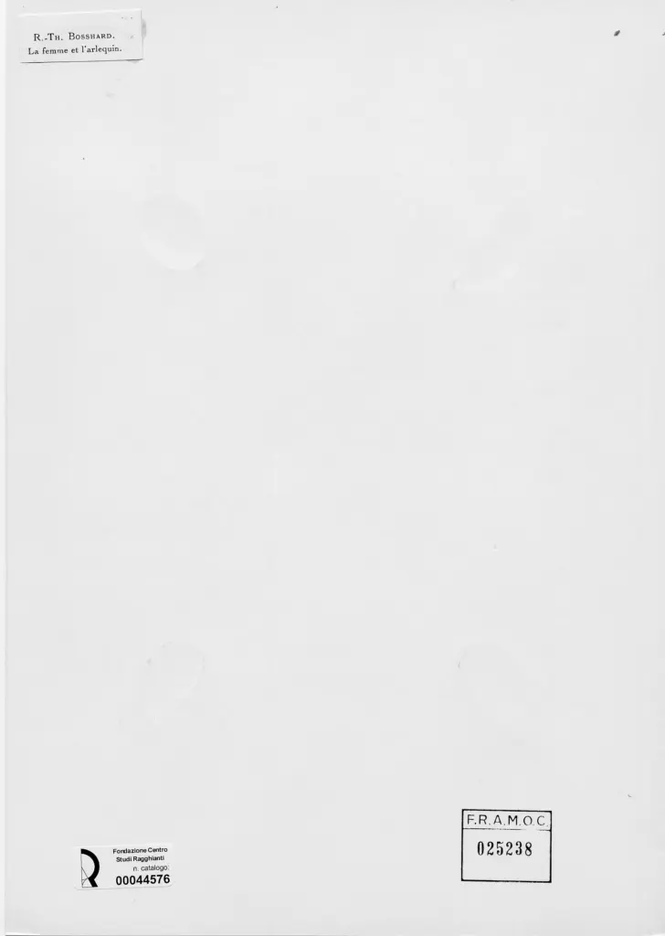 Anonimo , Bosshard, Rodolphe Th&eacute;ophile - sec. XIX/ XX - La donna e l'arlecchino , retro