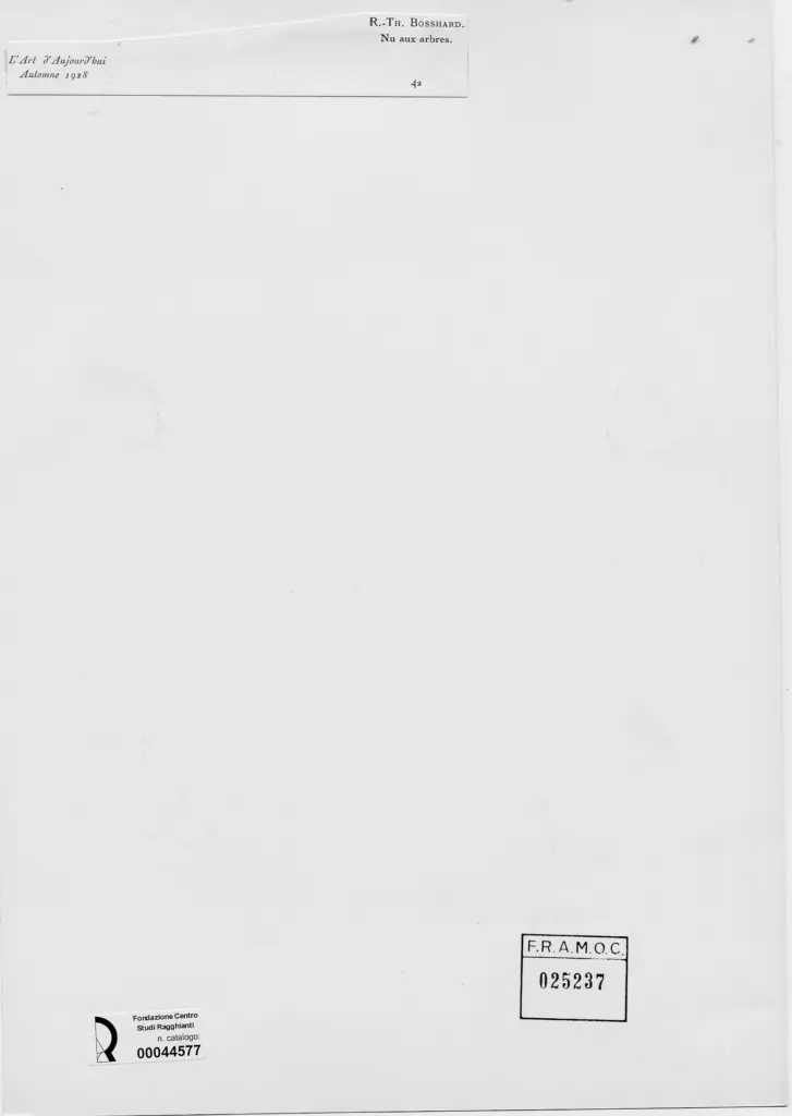 Anonimo , Bosshard, Rodolphe Th&eacute;ophile - sec. XIX/ XX - Nudo con alberi , retro