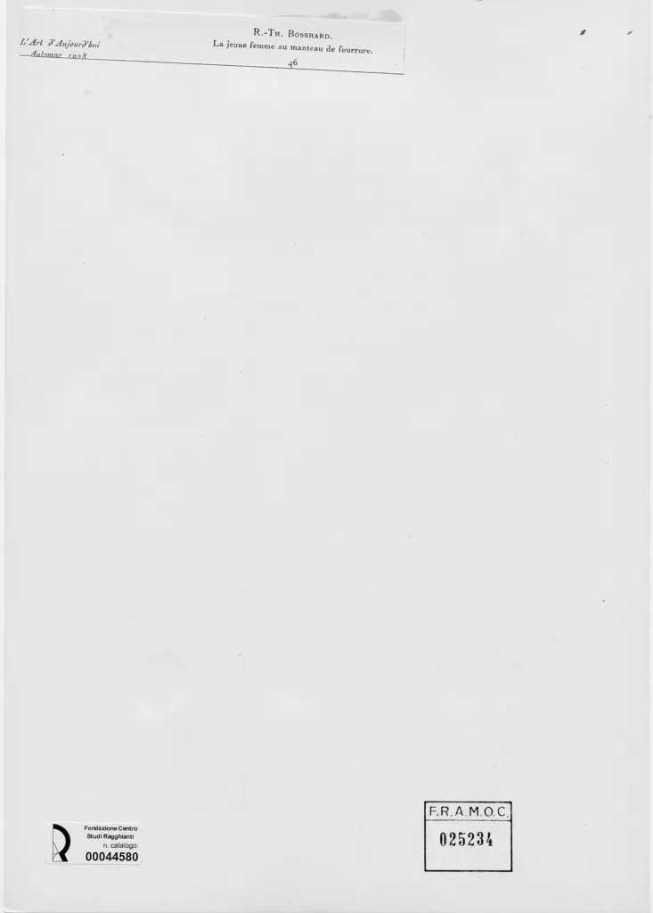 Anonimo , Bosshard, Rodolphe Th&eacute;ophile - sec. XIX/ XX - Giovane donna con cappotto , retro